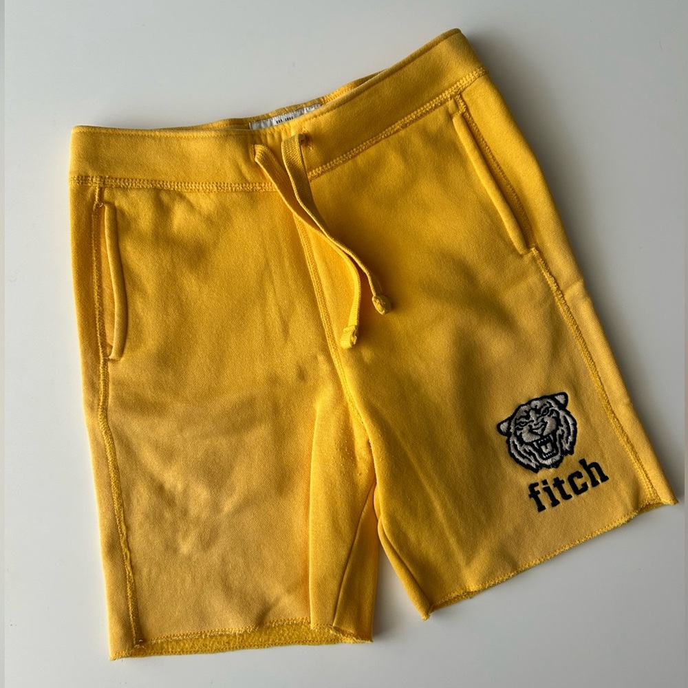 Abercrombie kids yellow cotton sweat shorts